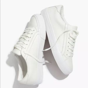 Madewell Sidewalk Low-Top Sneakers in Leather White